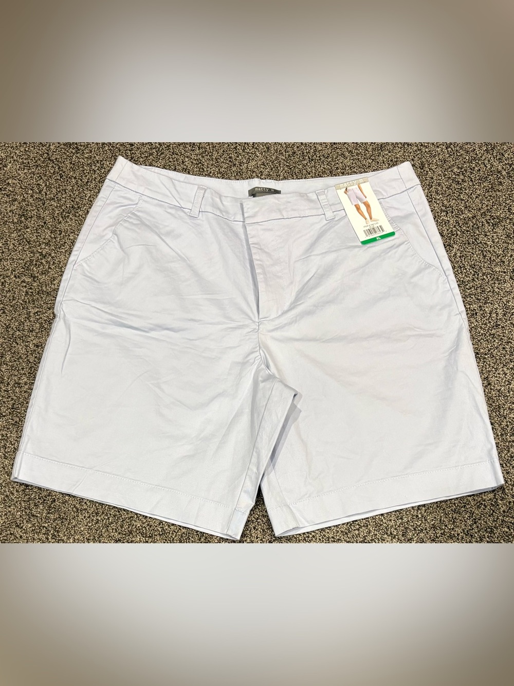Matty M Women’s Bermuda Shorts XL Light Blue Stretch Chino NWT